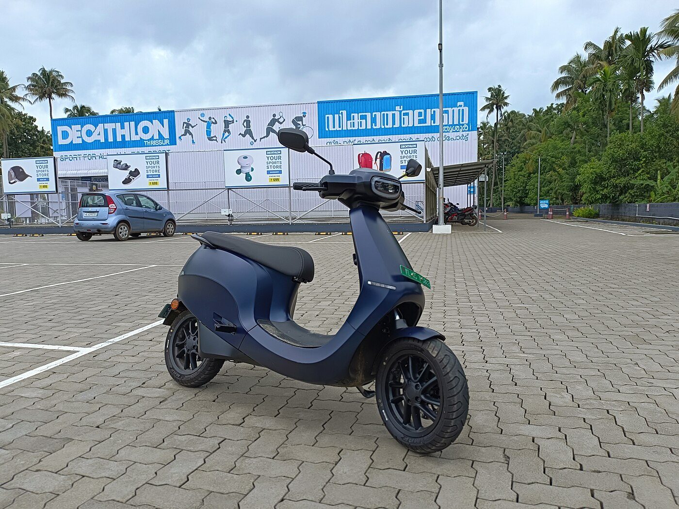 Electric scooter on an Indian road
