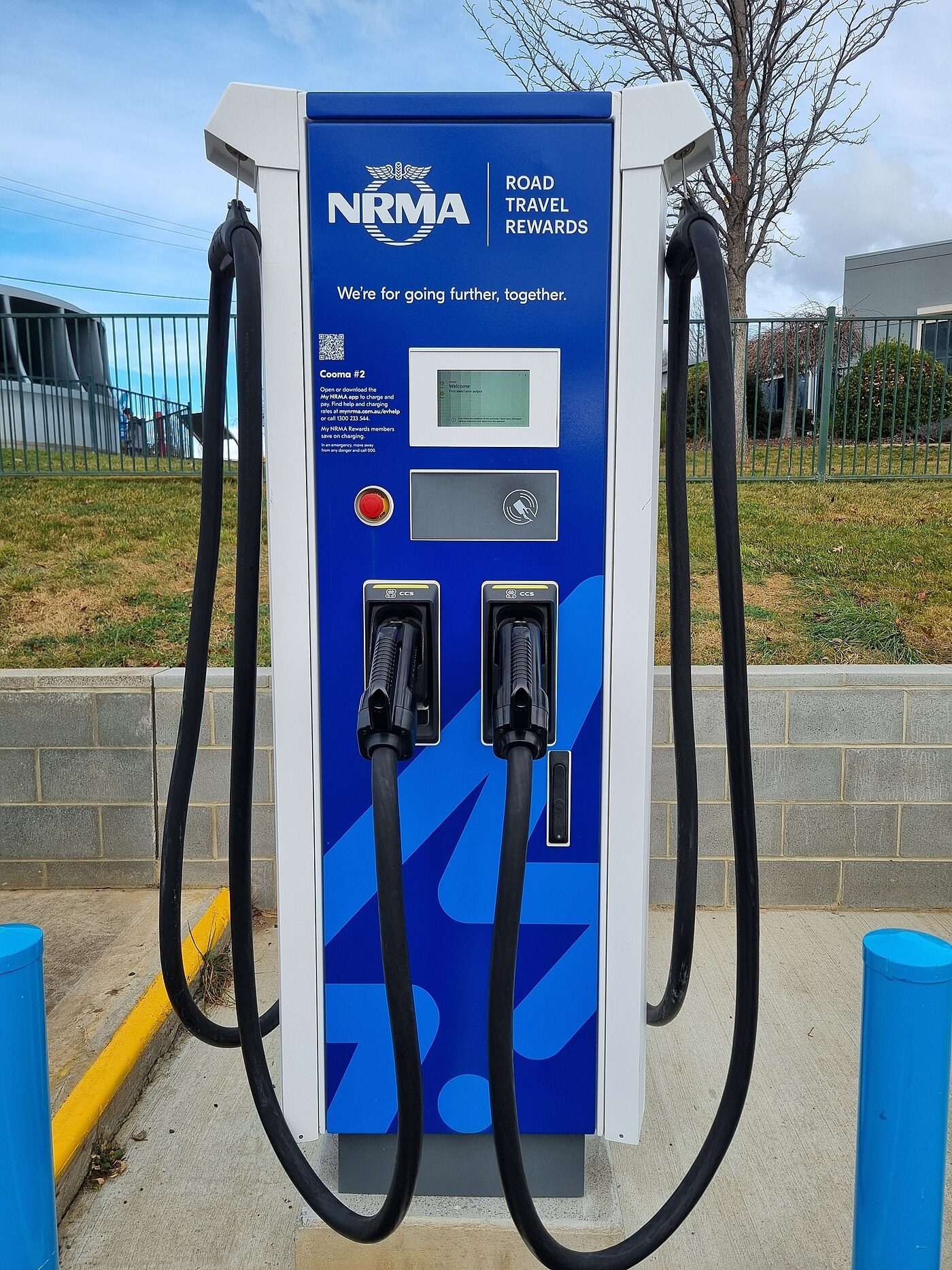 Electric car at a charging station