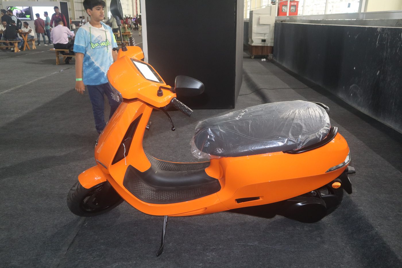 Electric scooter parked outdoors